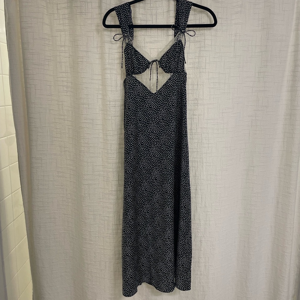 Elegant Black and White Polka Dot Dress